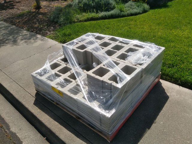 Cinder blocks on a pallet